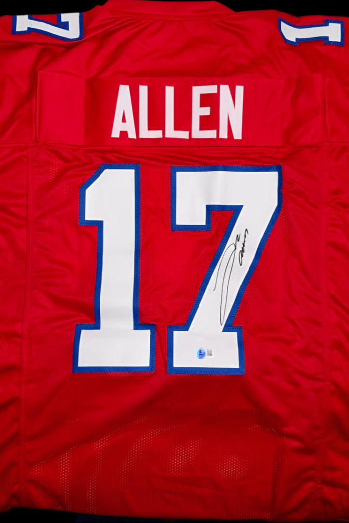 Josh Allen Signed Red Bills Jersey - Beckett COA